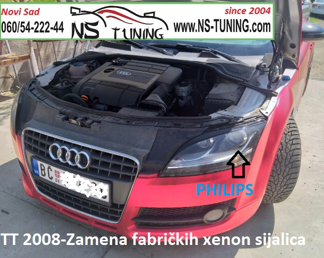 audi tt 8j 2007 2008 2009 2010 2011 2012 godiste xenon far d1s sijalica ksenon d3s zamena ugradnja novi sad ns tuning